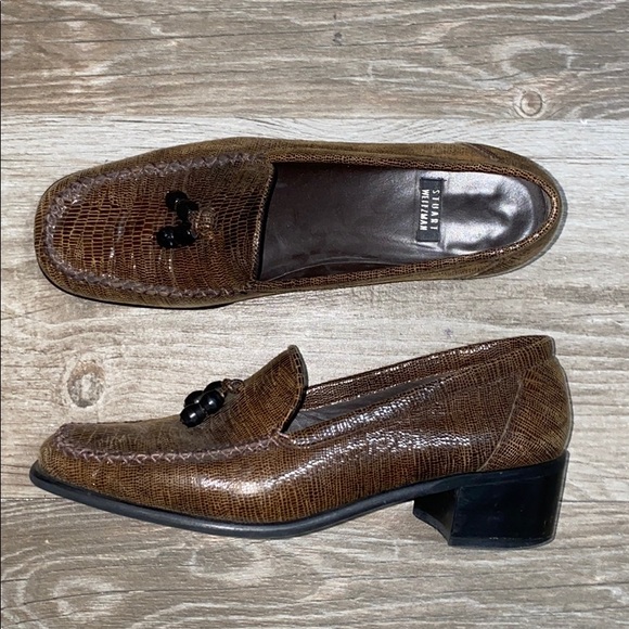 Stuart Weitzman Snakeprint Leather Loafers - Picture 6 of 15